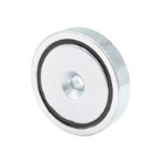Neodymium pot magnet Ø40x8,0 mm with countersunk hole Ø5,5 mm